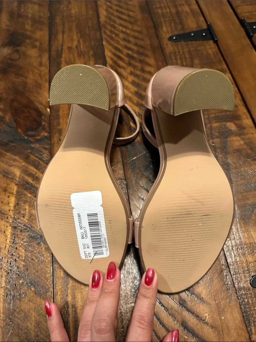 Steve Madden Carrson Blush Patent Leather Block Heel Sandals - NWOB - Size 7.5